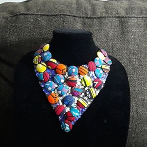 African print necklace